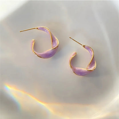 Lavender Grace Twisted Stud Earrings