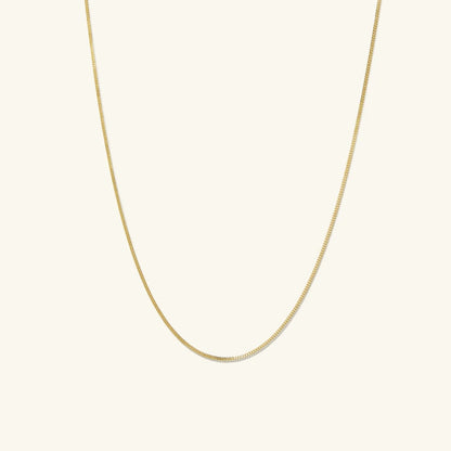 14K Gold Dainty Baby Curb Chain Necklace 16"-24"