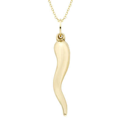 14k Gold Horn Charm Necklace