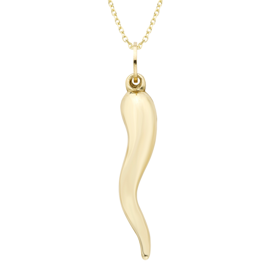 14k Gold Horn Charm Necklace