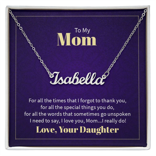 Custom Name Necklace For Mom From Daughter