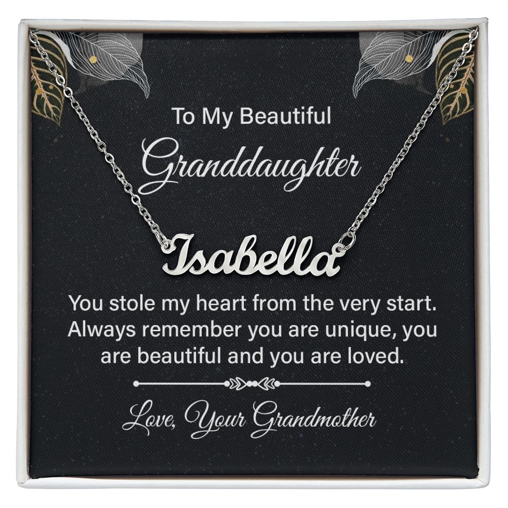 Custom Name Necklace To Granddaughter