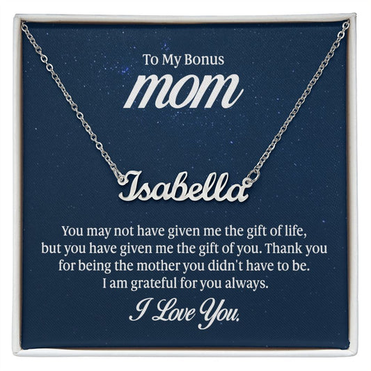 Custom Name Necklace For Bonus Mom