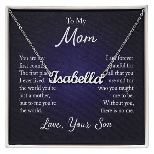 Custom Name Necklace For Mom From Son