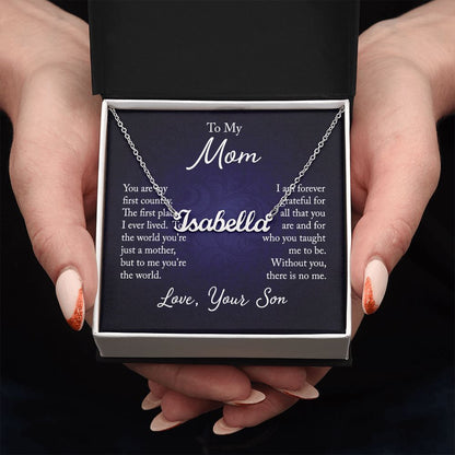 Custom Name Necklace For Mom From Son