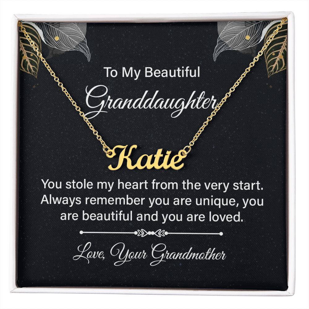 Custom Name Necklace To Granddaughter